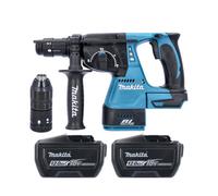 Makita Dhr243Z Drill 18V Lxt Cordless Brushless Sds Plus Rotary Hammer Drill With 2 X 12Ah Batteries