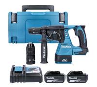 Makita Dhr243Z Drill 18V Lxt Cordless Brushless Sds Plus Rotary Hammer Drill With 2 X 5.0Ah Battery, Charger & Case