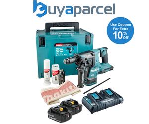 Makita DHR281PT2J 36v / 18v LXT Twin SDS Brushless Hammer Drill AVT + 2x 5.0ah