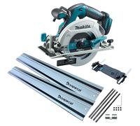 Makita DHS680Z 18v Brushless Circular Saw 165mm Bare + 2x BAP 1.5m Guide Rail