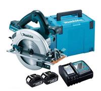 Makita DHS710ZJ Twin 18v 36v 185mm Circular Saw LXT + 2X 5.0ah, Charger + MakPac, Blue