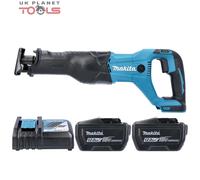 Makita DJR186 18V Cordless Reciprocating Saw With 2 x 12h Batteries & Charger