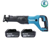 Makita DJR186 18V Cordless Reciprocating Saw With 2 x 6Ah Batteries