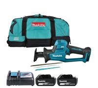 Makita Djr189Z 18V Lxt Cordless Brushless Reciprocating Saw With 2 X 5.0Ah Batteries, Charger & Lxt600 Tool Bag