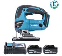 Makita DJV180Z 18V Cordless Li-ion Jigsaw + 2 x 6Ah BL1860 Batteries & Charger