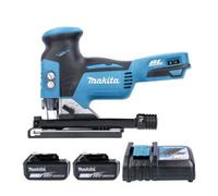 Makita Djv181Z 18V Lxt Cordless Brushless Barrel Handle 26mm 390W Jigsaw With 2 X 6Ah Batteries & Charger
