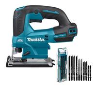 Makita Djv184Z 18V Lxt Brushless Top Handle Jigsaw Bare + 10 Mixed Blades + Case