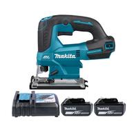 Makita Djv184Z 18V Lxt Cordless Brushless Top Handle 23mm 400W Jigsaw With 2 X 5Ah Batteries & Charger