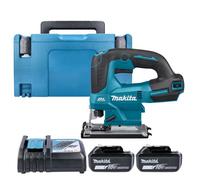 Makita Djv184Z 18V Lxt Cordless Brushless Top Handle 23mm 400W Jigsaw With 2 X 6Ah Batteries, Charger & Case