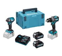 Makita DK0176G205 40VMAX Impact Driver & Combi Drill 2 Piece Combo Kit with 2 5Ah Batteries, Charger & MakPac Case