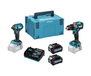 Makita DK0176G205 40VMAX Impact Driver & Combi Drill 2 Piece Combo Kit with 2 5Ah Batteries, Charger & MakPac Case