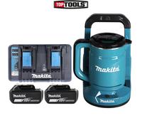 Makita DKT360 18V/36V LXT 0.8L Kettle With 2 x 5.0Ah Batteries & DC18RD Charger
