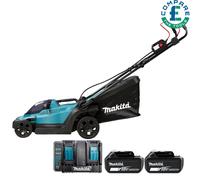 Makita DLM330 18V LXT 330mm Lawn Mower + 2 x 5Ah Batteries & Twin Port Charger