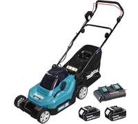 Makita DLM382CT2 Twin 18V (36V) Li-ion LXT 38cm Lawnmower Complete with 2 x 5.0 Ah Batteries and Twin Port Charger