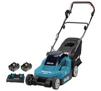 Makita DLM382PM2 Twin 18V (36V) Li-ion LXT 38cm Lawn Mower Complete with 2 x 4.0 Ah Batteries and Twin Port Charger
