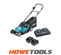 Makita 2 x18v (36V) LXT 380mm Cordless Lawnmower - 2 x 5ah Batteries & Dual Char