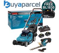 Makita Dlm382Z 18V / 36V Lxt Cordless Battery Lawn Mower + Hedge Cutter 2X 5.0Ah