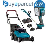 Makita Dlm432Ct2 Twin 18V /36V Lxt Cordless 43Cm Lawn Mower + Grass Strimmer 5Ah