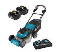 Makita DLM530PG2 LXT 18V 53cm Lawnmower - Steel Deck with 2 x 6.0Ah Batteries and DC18RD Twin Port Charger)