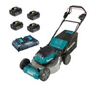 Makita DLM532 Twin 18v LXT Cordless Brushless Lawnmower 530mm 4 x 5ah Li-ion Charger