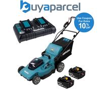 Makita DLM538PT2 Twin 18V / 36V 530mm Push Lawn Mower 2x 5.0Ah Battery Kit