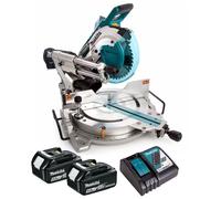 Makita DLS110Z 36V Brushless 260mm Compound Mitre Saw 2 x 5.0Ah Battery, Charger