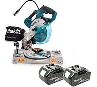 Makita DLS600 18V LXT Cordless Brushless Mitre Saw 165mm with 2 x 5Ah Batteries
