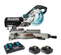 Makita DLS714NZ 36V LXT Slide Compound Mitre Saw with 2 x 6.0Ah Battery, Charger