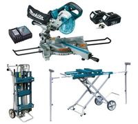 Makita Dls714Nz Slide Compound Mitre Saw 18V 36V + 2 X 3.0Ah + Deawst05 Stand