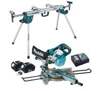 Makita Dls714Nz Slide Compound Mitre Saw 18V 36V + 2 X 3.0Ah + Deawst06 Stand