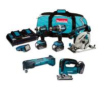 Makita Dlx 18V Brushless 6 Piece Lxt Multi Tool Kit Cordless Lithium Lxt 3X5.0Ah