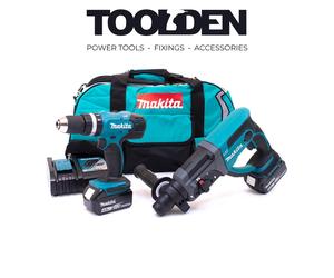Makita DLX2025M 18V Drill & SDS+ Twin Pack with 2x 4.0Ah Batteries