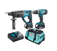Makita DLX2025T 18v Combi DHP453 & DHR202 Sds Hammer Drill Kit 2 x