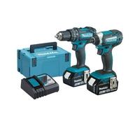 Makita DLX2131TJ 18V Combi Drill & Impact Driver Set 2x5Ah Batteries + Charger