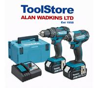 Makita DLX2131TJ 18v Twin Pack Cordless 2 5.0Ah Li-on Batteries DHP482Z DTD152Z