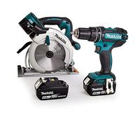 Makita DLX2140PTJ 18v LXT Cordless Circular Saw and Combi Drill Kit 4 x 5ah Li-ion Twin Battery Charger Case