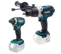 Makita Dlx2145 18V Lxt Dhp458Z Combi Hammer Drill + Dtd152 Impact Driver Bare