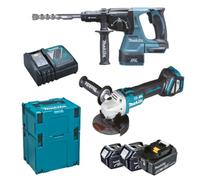 Makita DLX2256TJ1 Kit Grinder and Rotary Hammer Drill + 3x5,0Ah + 2xMakpac