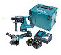 Makita DLX2279TJ 18v LXT 2 Piece Brushless Kit DHR242Z SDS + DGA504 Grinder
