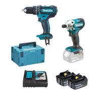 Makita DLX2337J LXT 18V 64/155Nm 2x3Ah Makpac Impact Driver Drill Kit