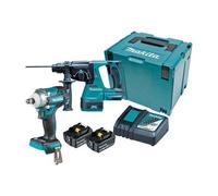 Makita DLX2140PTJ 18v LXT Cordless Circular Saw and Combi Drill Kit 4 x 5ah Li-ion Twin Battery Charger Case