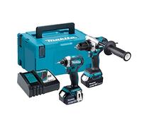Makita DLX2412TJ 18v LXT Cordless Brushless Combi Drill and Impact Driver Kit 2 x 5ah Li-ion Charger Case
