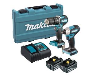 Makita DLX2414ST 18V Li-ion LXT Combo Kit Complete with 2 x 5.0 Ah Batteries and Charger Supplied in a Plastic Case
