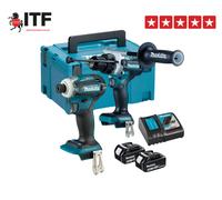 Makita DLX2455TJ 18V LXT Combi Drill & Impact Driver Kit 2x5Ah Batt Charger Case