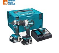 Makita DLX2507TJ 18v LXT Cordless Brushless Combi Drill and Impact Driver Kit 2 x 5ah Li-ion Charger Case