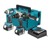 Makita DLX2566TJ 18V Brushless 2pc Combo Kit LXT with DHP492 Combi Drill & DTD154Z Impact Driver with 2x 5Ah Batteries and Charger with Makpac Case