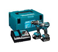 Makita Dlx2578Tj 18V Combi Drill & Impact Driver Twin Kit With 2 X 5Ah Batteries, Charger & Type 3 Case