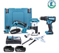 Makita DLX3116TJ 18V LXT 3 Pc Kit DHP485, DRT50 & DKP180 2 x 5Ah Batts