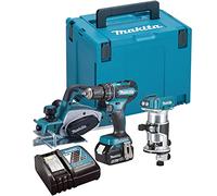 Makita DLX3116TJ 18v LXT 3PC Brushless Kit DRT50 Router DKP180Z Planer + DHP485Z
