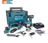 Makita DLX3116TJ 18v LXT Cordless Triple Kit DHP485, DRT50 & DKP180 Inc 2x 5....
